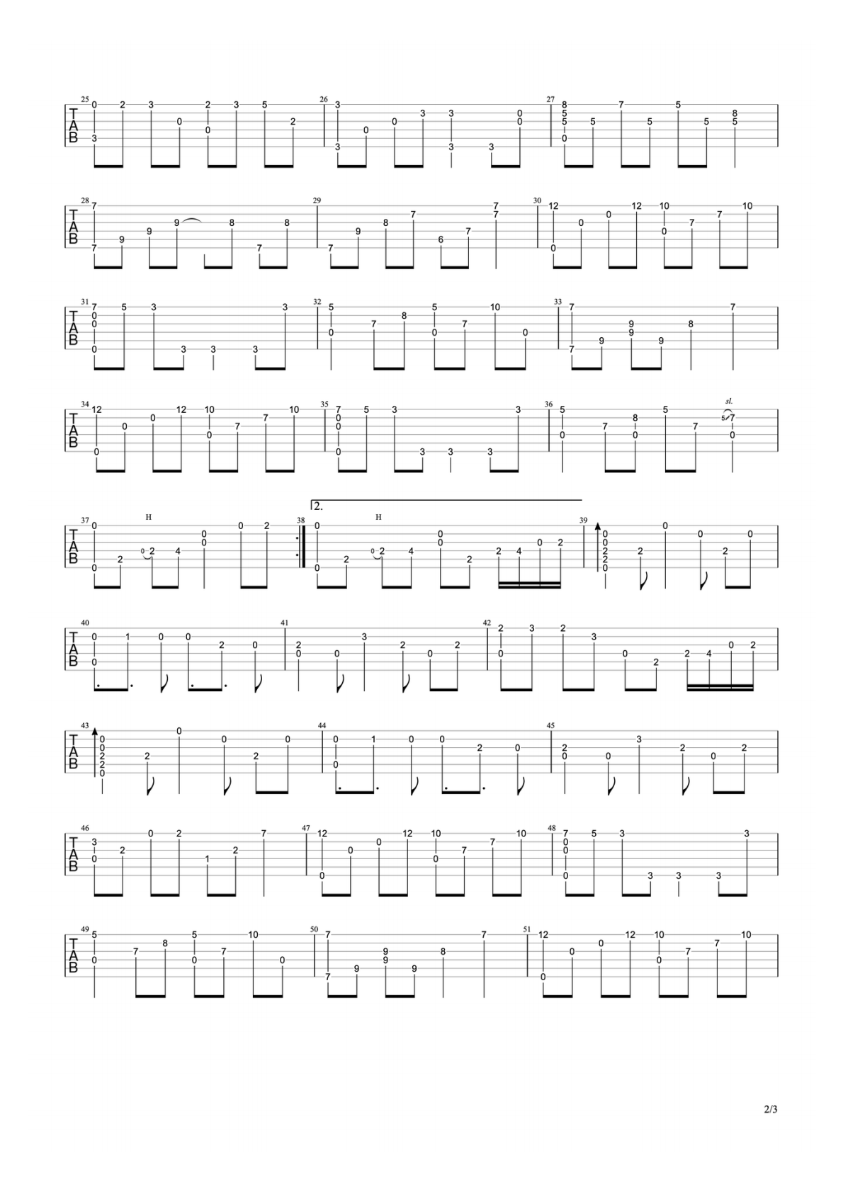 久石让天空之城C调指弹谱吉他谱 第2页