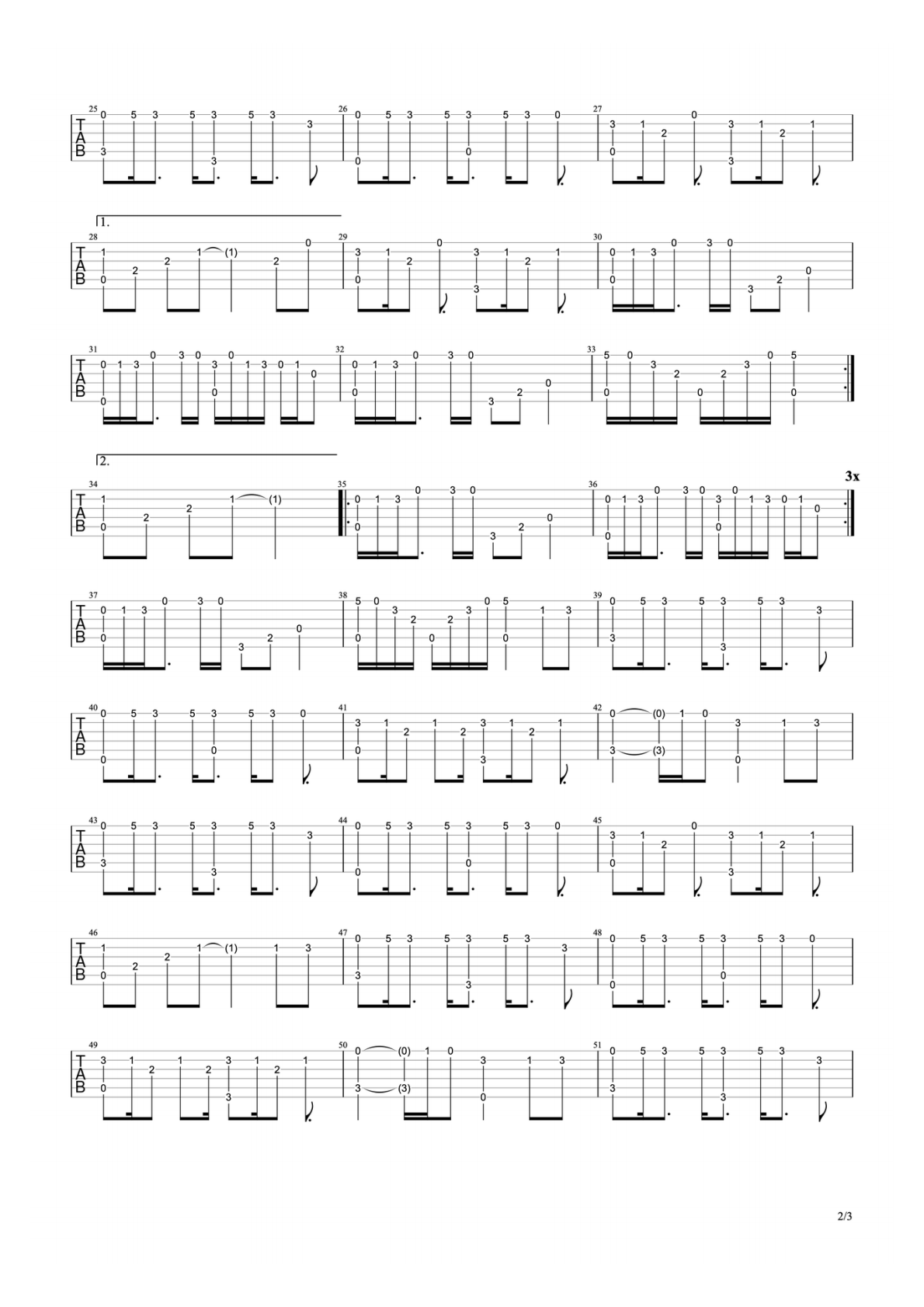 周深起风了C调指弹谱吉他谱 第2页